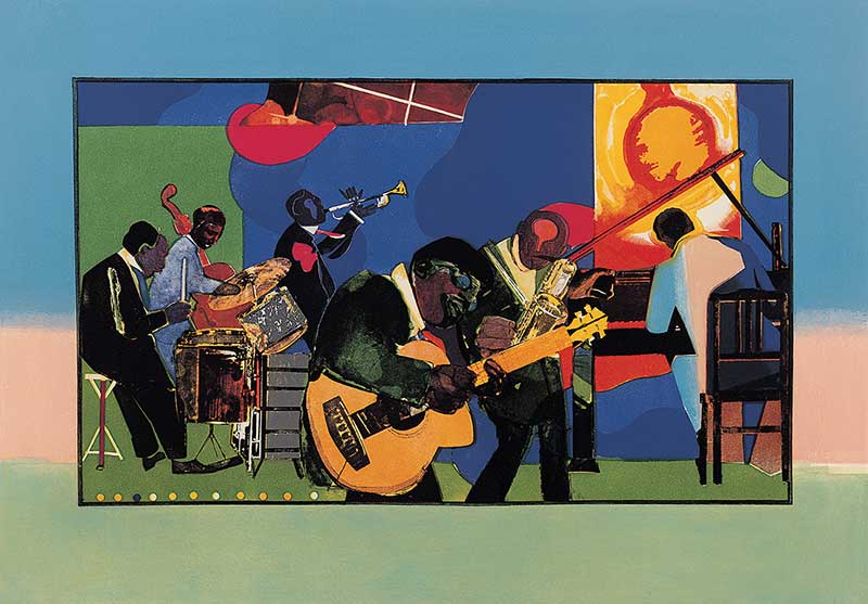  Jamming at the Savoy by Romare Bearden