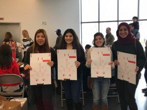 Students with winning design challange project