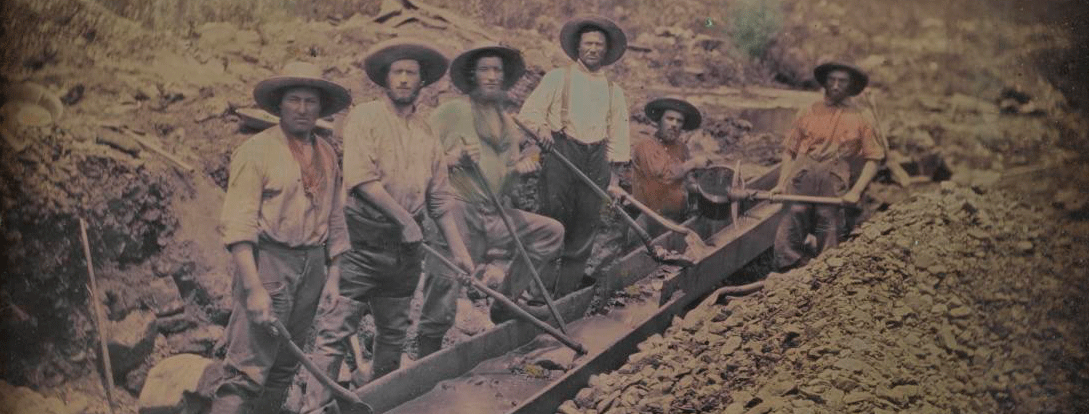 Gold Miners with Sluice