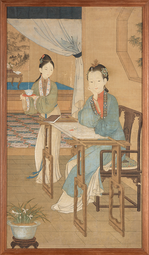 Lady Embroidering, 18th century