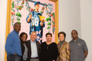 John and Sharon Hoffman with Kehinde Wiley