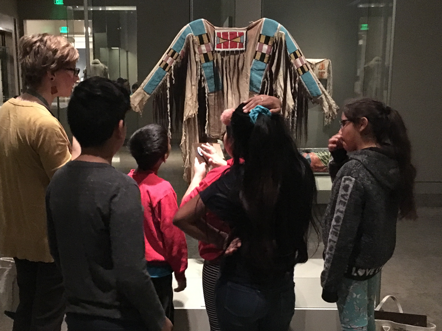 Class visiting the Native American Galleries