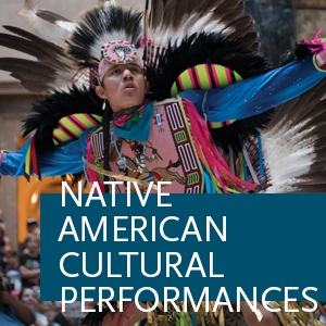 Native American Cultural Performances Title with Dance Native American Man