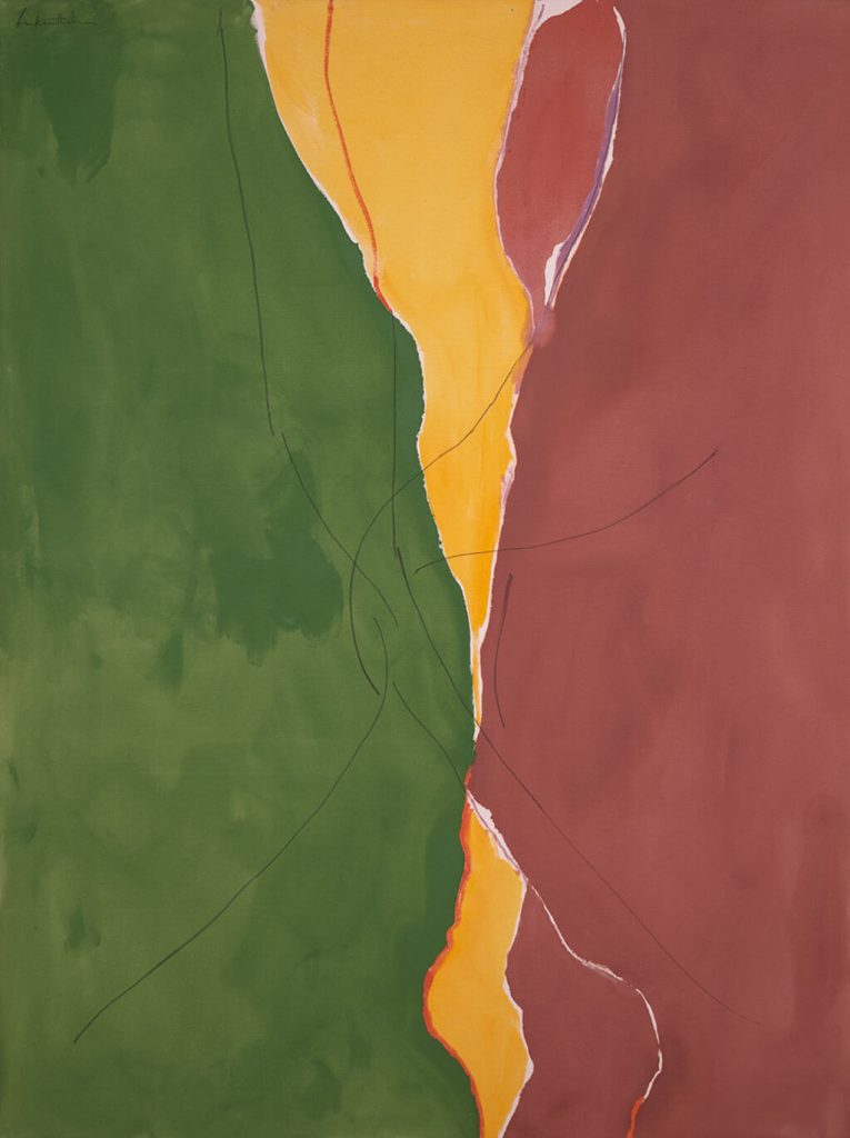 Painting: Helen Frankenthaler (American, 1928–2011). Cable, 1971. Acrylic on canvas, 108 x 81 inches (274.32 x 205.74 cm), The Nelson-Atkins Museum of Art, Gift of the Friends of Art, F78-37. © Helen Frankenthaler / Artists Rights Society (ARS), New York.